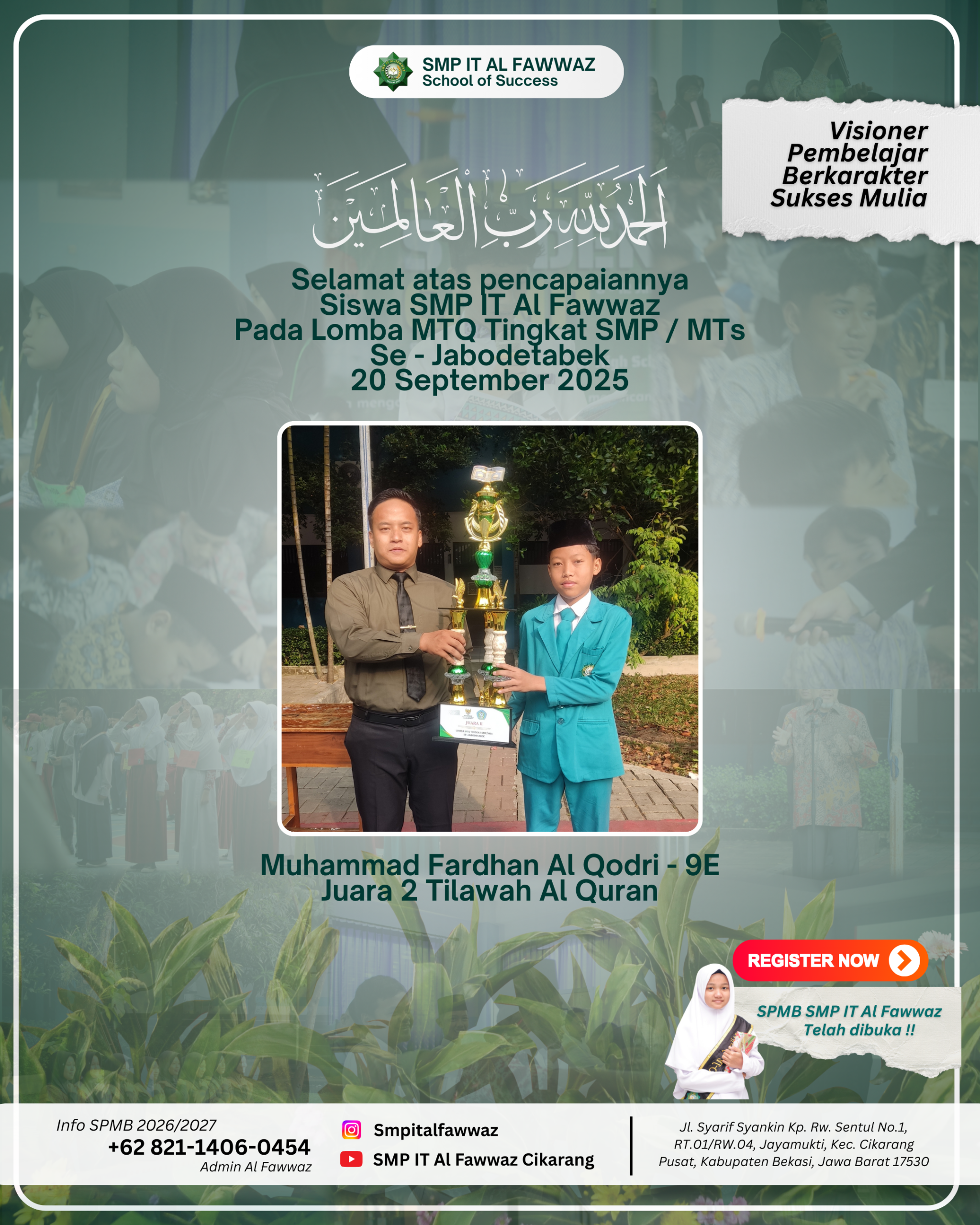 Fardhan Al Qodri Harumkan Al Fawwaz di MTQ Jabodetabek 2025