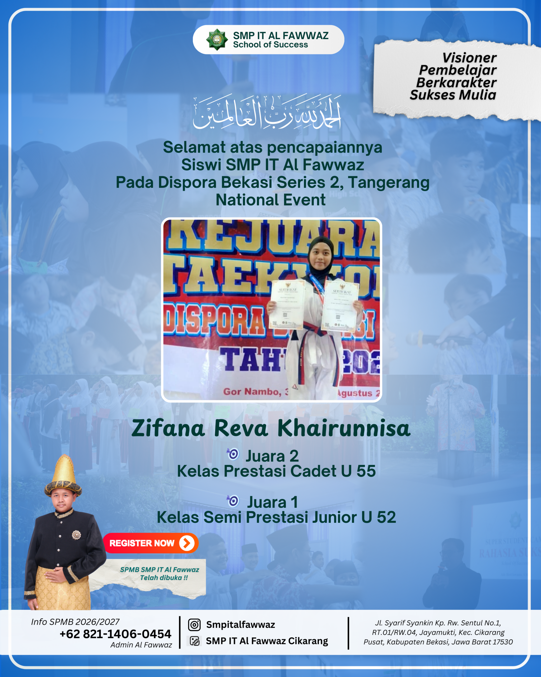 Prestasi Membanggakan: Zifana Raih Juara Nasional di Dispora Bekasi Series 2