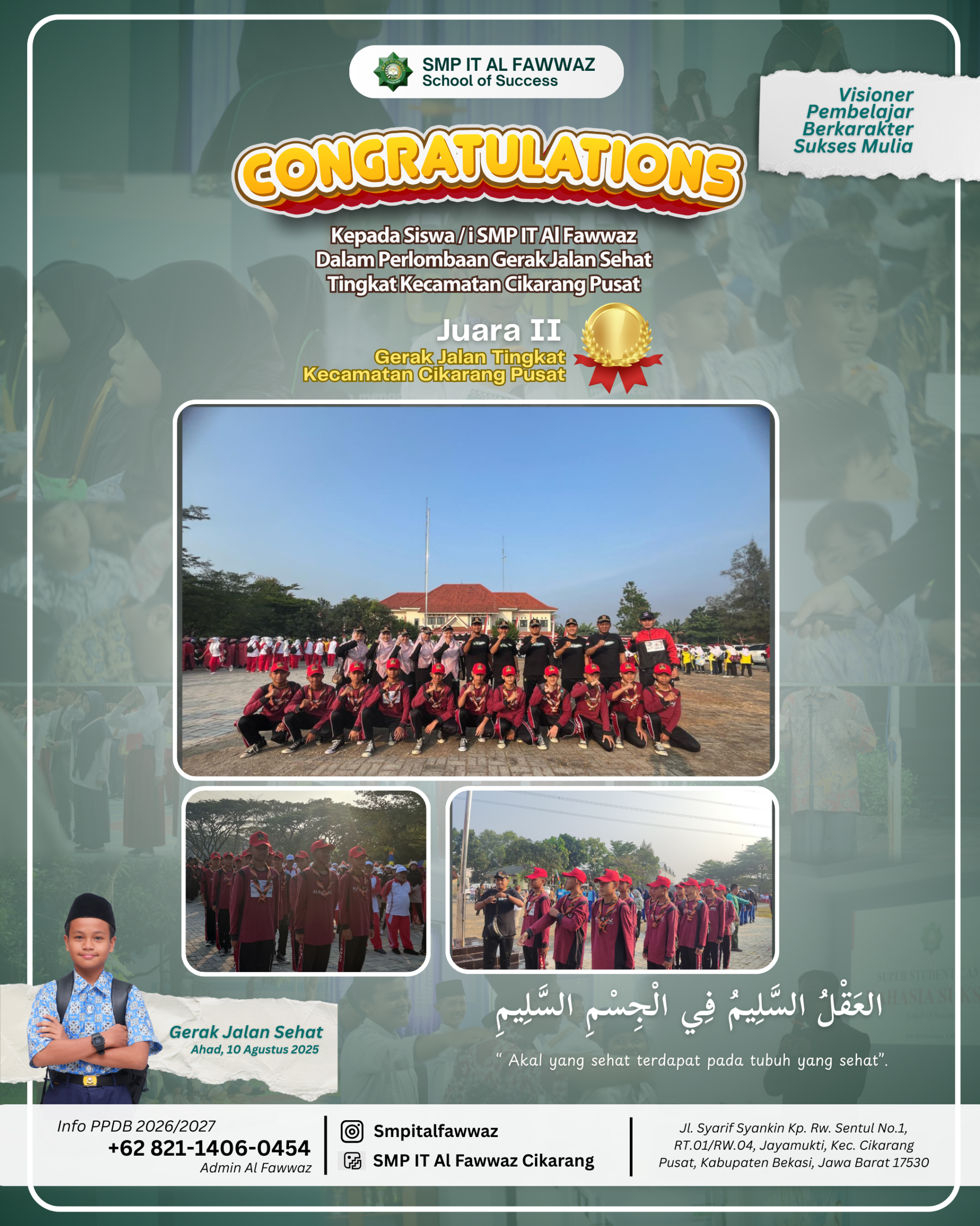 SMP IT Al Fawwaz Raih Juara 2 Gerak Jalan Sehat Tingkat Kecamatan
