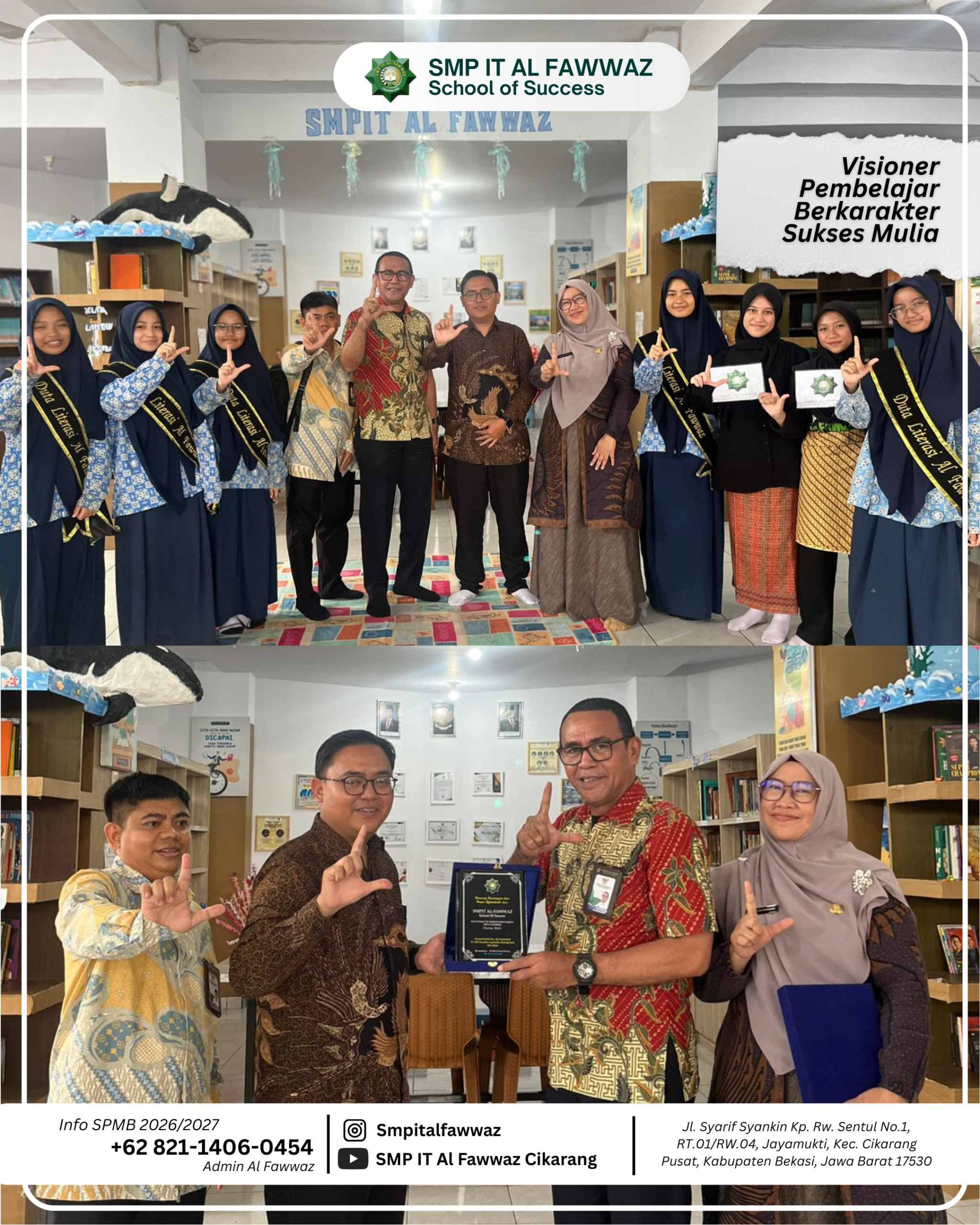 Avicenna Library SMP IT Al Fawwaz Raih Akreditasi A dari Tim Asesor Perpustakaan RI