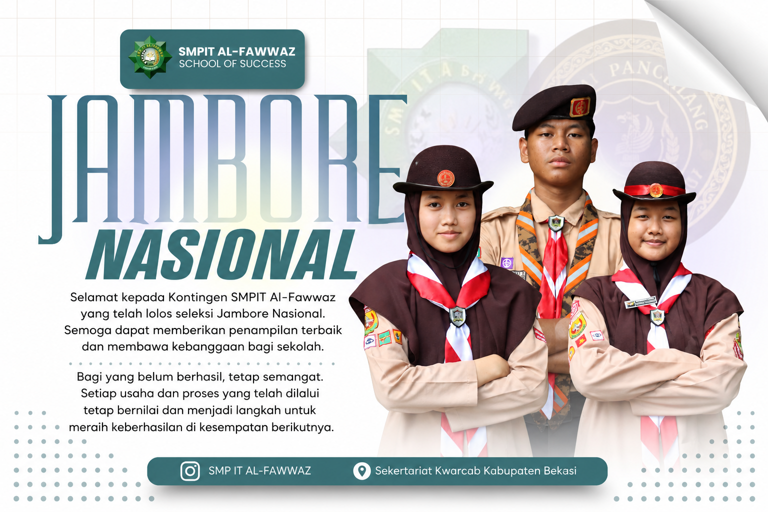 Lolos Jambore Nasional, 3 Siswa SMPIT Al Fawwaz Siap Harumkan Nama Sekolah