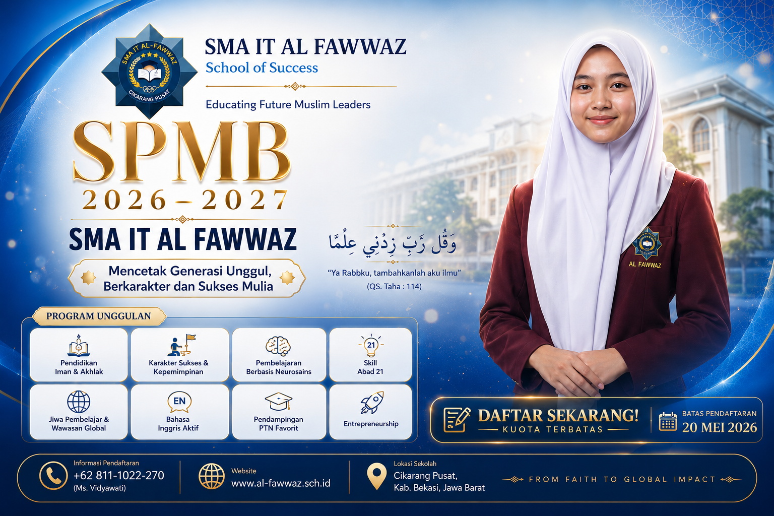 SMA IT Al Fawwaz Buka SPMB 2026–2027, Siapkan Generasi Muslim Berprestasi dan Berkarakter