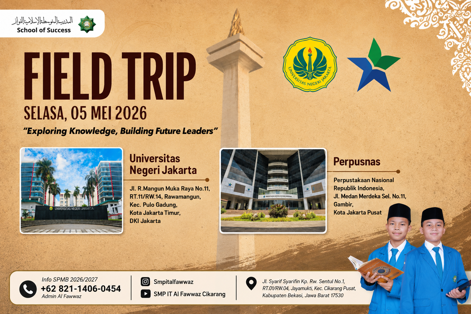 Menapaki Mimpi di Ibu Kota: Field Trip Inspiratif SMP IT Al Fawwaz ke UNJ dan Perpusnas
